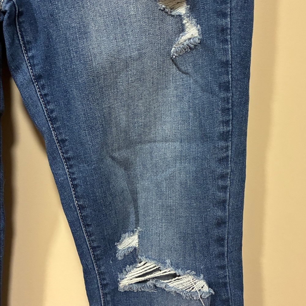KanCan Dark Blue Distressed Skinny Jeans - Picture 2 of 7